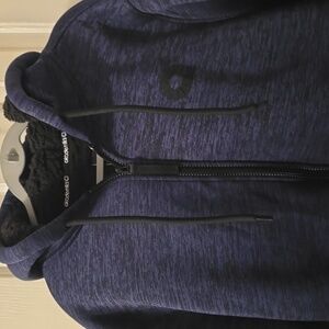 AKADEMIKS BRAND YOUNG MEN'S NAVY BLUE ZIPPERED HOODED COAT JACKET SIZE LARGE